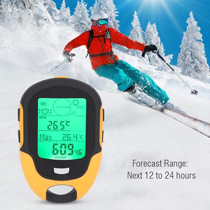 Altimeter, GPS Digital Waterproof Outdoor Altitude Pre, Outdoor Multifunctional Car Altimeter, Pre Warning Remind Compass for Outdoor Activities Like Climbing, Hiking, Hunting