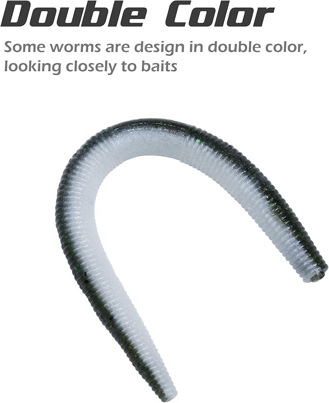 4"/5" Senko Worms Kit, Salt Impregnated Soft Plastic Lures | 30/50/78/100 Wacky Worms for Bass Fishing, Freshwater & Saltwater Applications,Artificial fishing bait