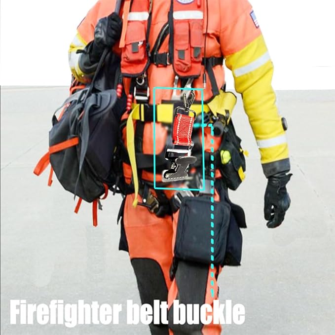 ZHIRONGFA Firefighter Glove Clip Holder for Work Gear, Safety Rescue Alligator Clip, 5 Pack, 6 Inch (Red)