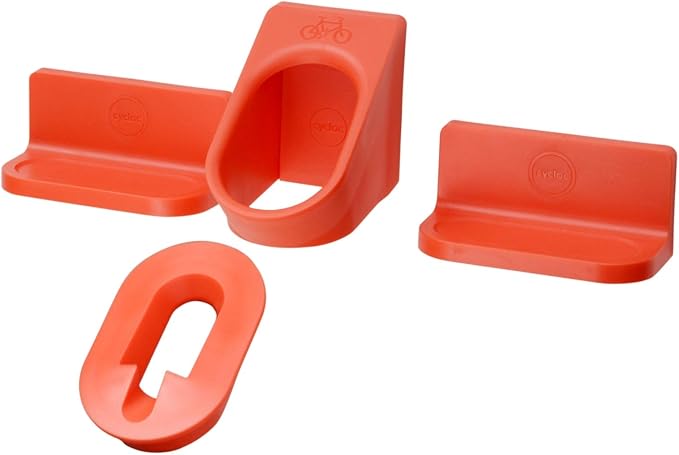 cycloc Super Hero - Wall Mount Bike Storage Rack – Horizontal Pedal Hung Cycle Storage for Clipless Pedals - Orange | indoor-bike-storage