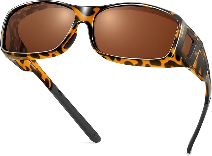 URUMQI Polarized Sunglasses Fit Over Glasses for Men Women, Wraparound Sun Glasses UV400 Protection for Driving Fishing