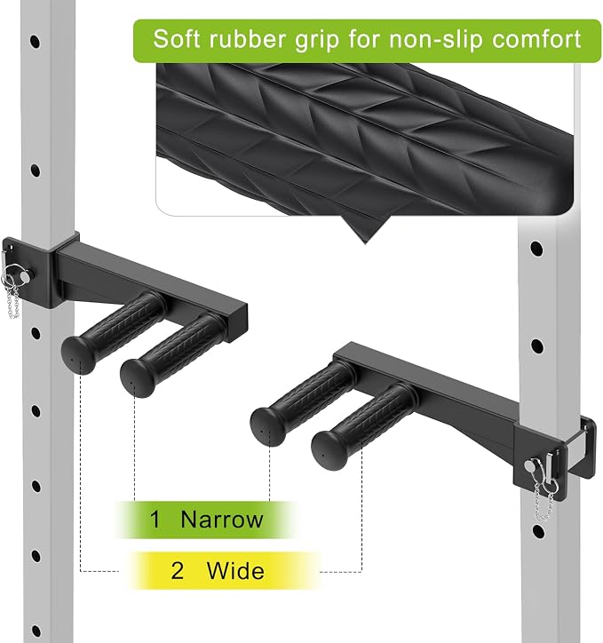 Nordic Hamstring Curl Attachment, Dip Bar, Belt Squat & Safety Spotter Arms for 2"x2" & 3"x3" Power Racks, Home Gym Strength Training Accessories
