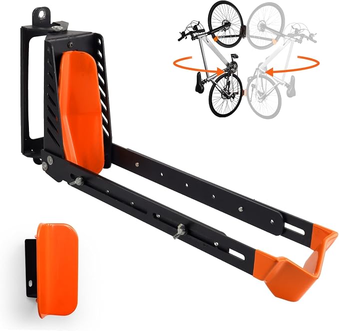 Swivel Bike Rack Wall Mount, 1 pcs Bike Hanger Wall Mount, Wall Space-Saving Vertical Bike Hanger, Sturdy Bike Storage Rack, Indoor Bicycle Hooks