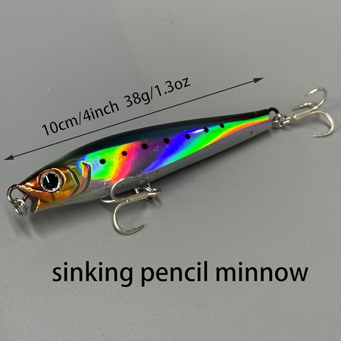 Ocean Fishing Minnow Lures 3pcs | High-Index Plastic Jerkbait Swimbaits for Bass & Trout