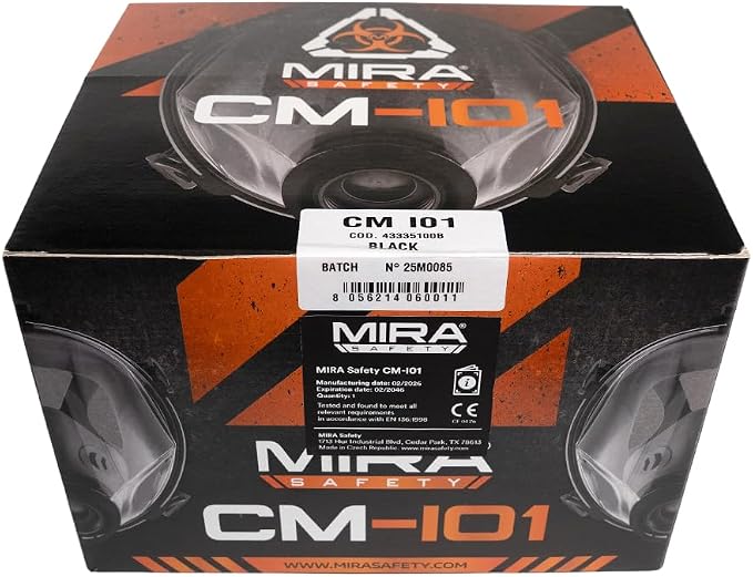 MIRA Safety CM-I01 Full-Face Industrial-Grade Gas Mask with 40mm NATO Filter Compatibility and Advanced Valve Design