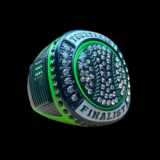 Legacy Rings 1 or 12 Pack Neon Green Baseball Softball Championship Trophy Ring Award for Tournament Champion or Finalist