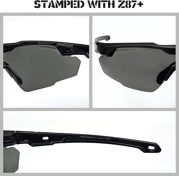 HTS HUNTERSKY Ballistic Tactical Shooting Glasses ANSI Z87+ UV400 Protective Eyewear