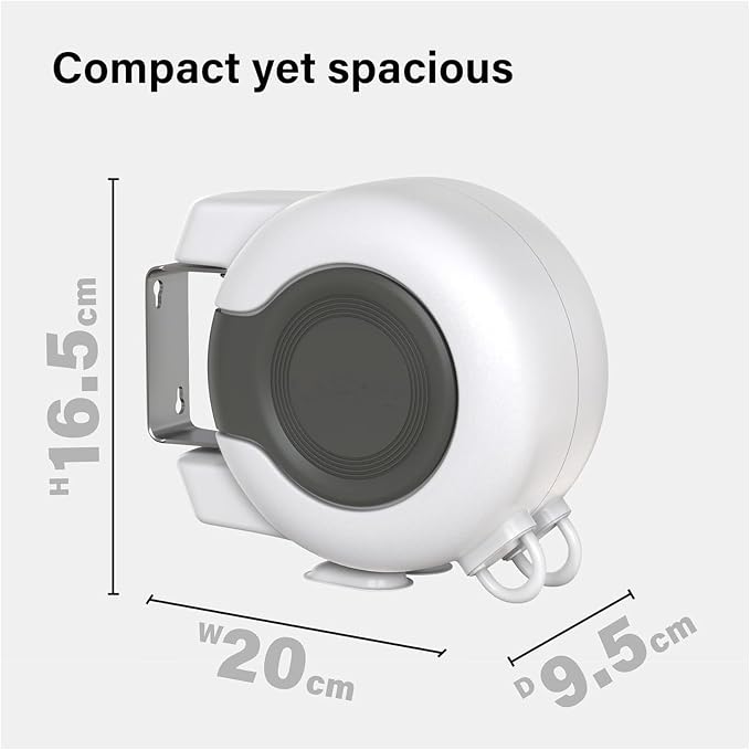 Retractable Double Clothesline – 49 ft x 2 Heavy Duty Clothes Line for Indoor & Outdoor Use, Dual Laundry Line with Easy Installation (White)