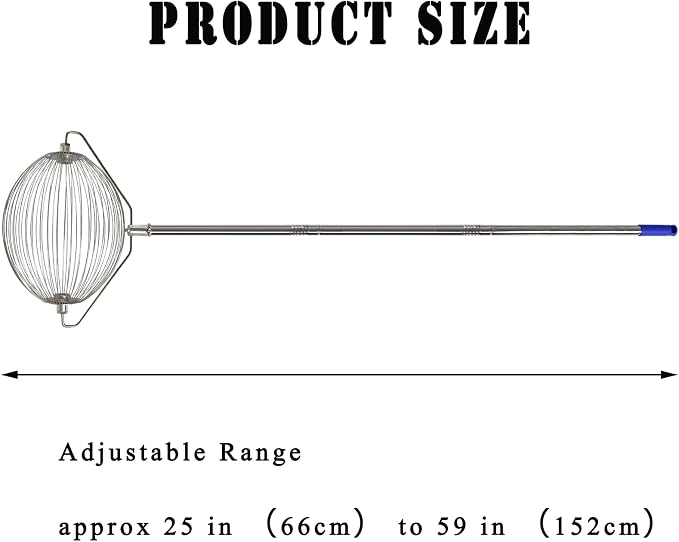 Tennis Ball Picker Upper, Extendable Ball Retriever Collector, Lightweight Hopper for Tennis and Pickleball Pickup, No Bending Needed