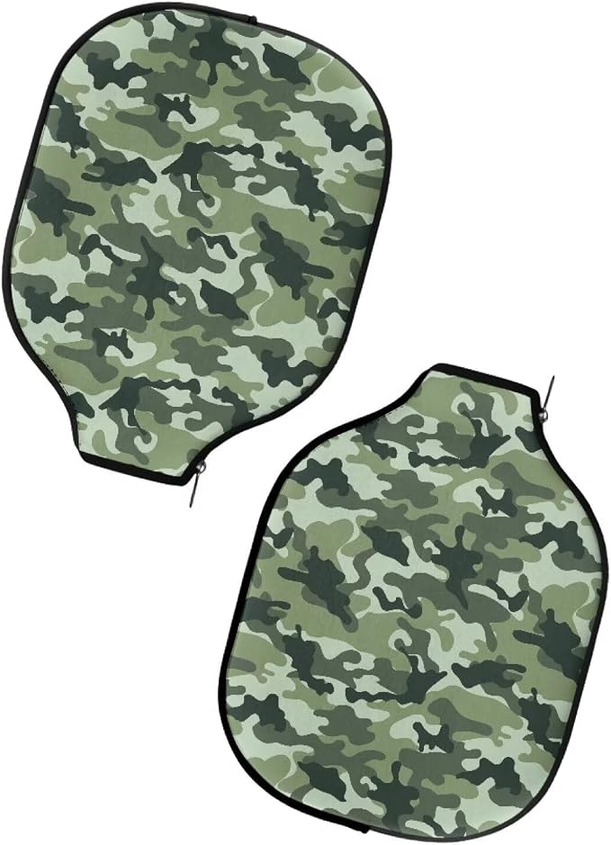 Blue Camo Corgi Pattern Print Pickleball Paddle Covers Only Paddles Holder Sleeve Fits Most Rackets
