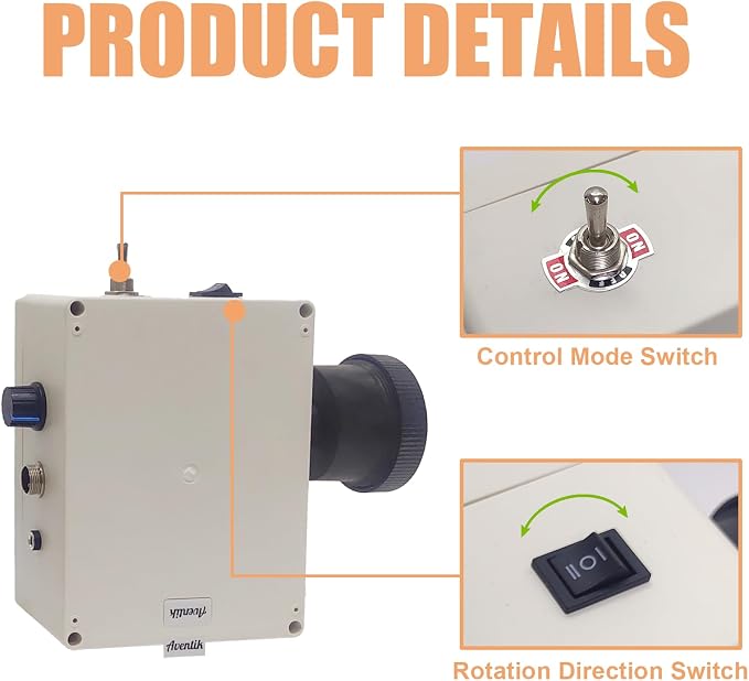 Aventik Fishing Rod Wrapping Machine for Rod Building & Epoxy Drying, Rod Dryer Fishing Rod Building Kit Fishing Rod Repair Kit