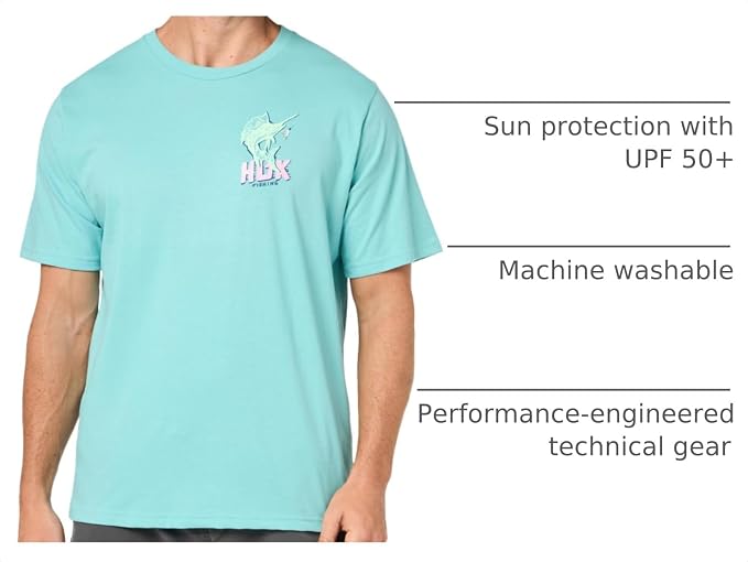 HUK Mens Fishing Graphic Tee, Performance Short Sleeve, Quick-Dry