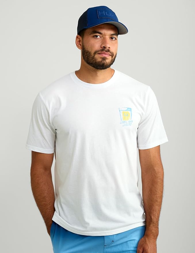 HUK Mens Fishing Graphic Tee, Performance Short Sleeve, Quick-Dry