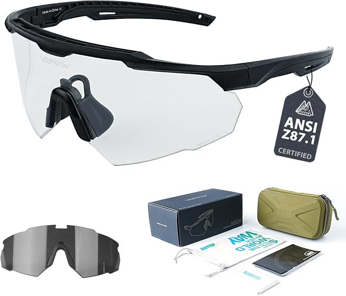Shooting Glasses Anti Fog with High Definition Lenses, ANSI Z87+ Certified Tactical Safety Glasses for Men Women