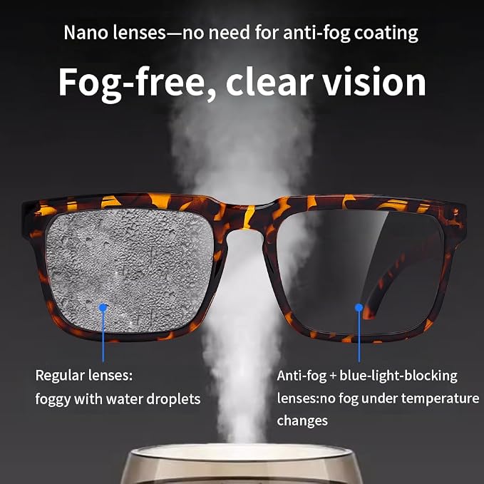 Z87 High-Visibility Construction Anti-Fog Photochromic UV400 Blue Light Blocking Impact Resistant Safety Glasses