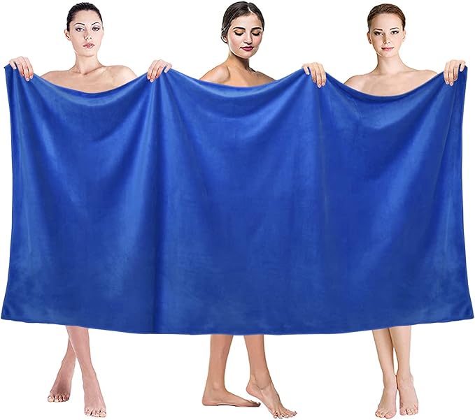 JML Microfiber Bath Sheet Towels, 2 Pack, 40" x 80", Extra Large Bath Towel for Adult,Super Absorbent, Fast Drying, Soft for Body, Shower,Sauna,Yoga,Sport, Fitness,Gym, Dark Blue
