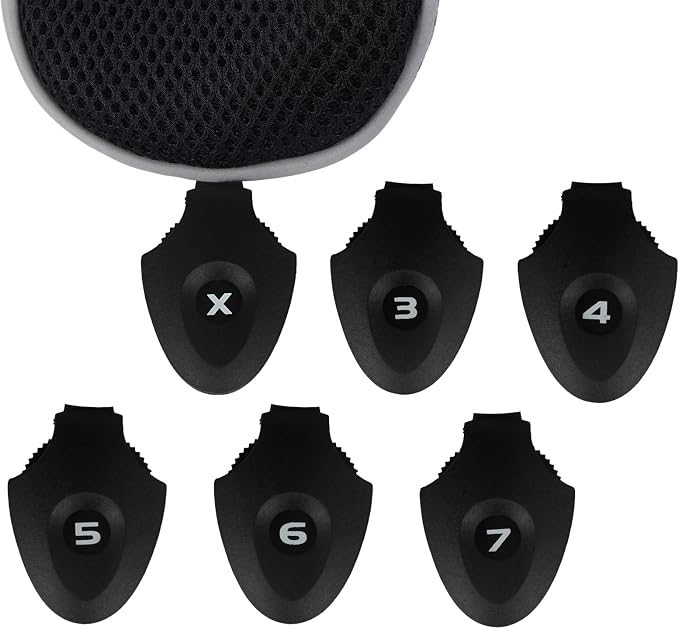 Andux 2 Pack Long Neck Golf Hybrid Club Head Covers Dial No. Tag CTMT-01 | Mesh Breathable material | all the Same Size | Coloured Piping | Pull-On Closure