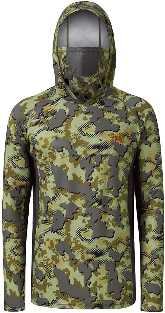 BASSDASH Men's UPF 50+ Camo Long Sleeve Hunting Fishing Hoodie Shirt