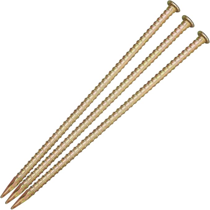 16 Inch Rebar Stakes - 1/2 Inch Diameter Super Large top Galvanized Steel Ground Anchors - Heavy Duty Garden Stake for Speed Bump, Wheel Stop, Tent，Fence and More (6)