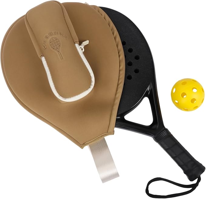 TOURBON Neoprene Padded Pickleball Paddle Sling Bag with Ball Holder Pouch, Sports Padel Racquet Pouch for Men and Women