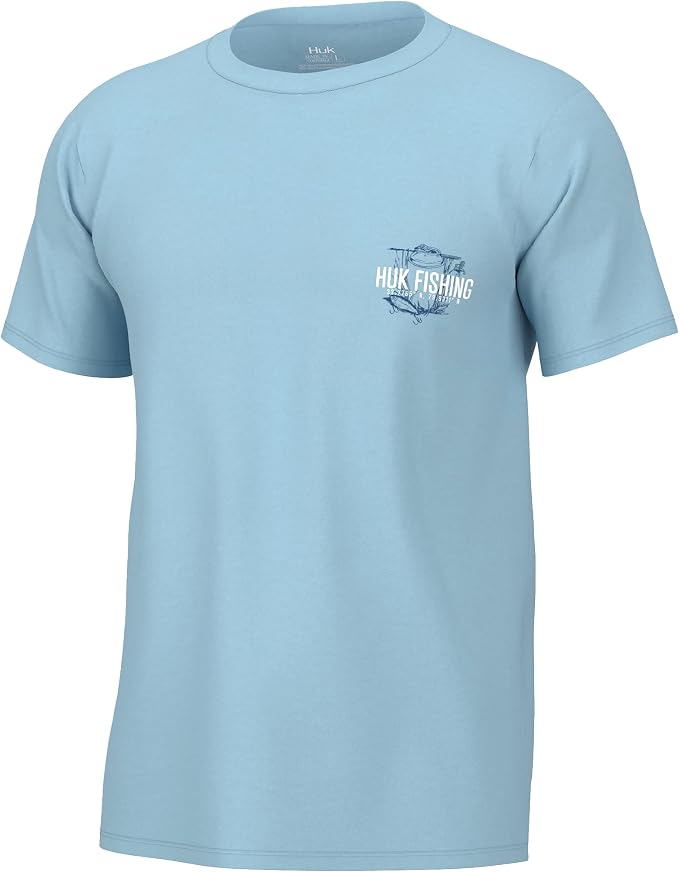 HUK Mens Performance Fishing Logo Tee, Short Sleeve T-Shirt for Men