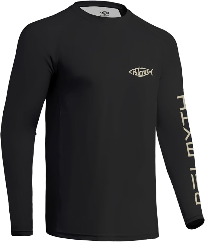 Palmyth Fishing Shirts for Men Long Sleeve UPF 50+ T Shirt Sun Protection | Quick Dry, Sun Protection, Myth-Cool Fabric, Fish Print, Moisture Wicking, Stretchy, Breathable, Fishing,Boating,Outdoor Wear