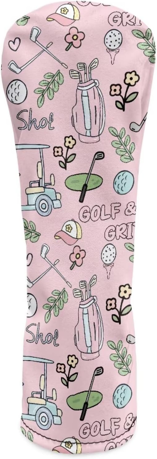 Rnyleeg Golf Club Head Covers for Women Driver Head Cover Leather Fairway Wood Headcover Hybrid Headcovers for Golf Clubs