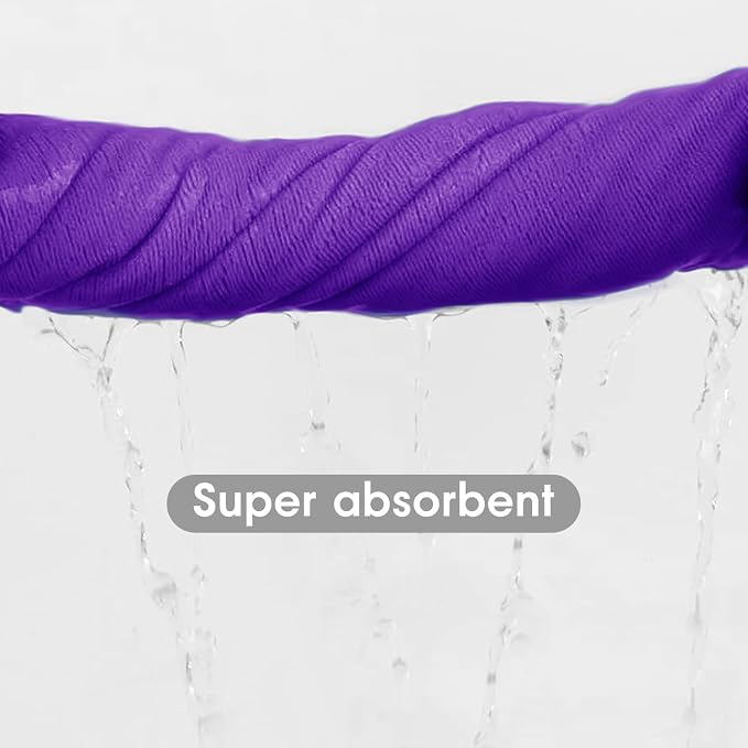 JML Bath Towel, Microfiber Bath Towels Set 4 Pack (30" x 60") - Large Size, Extra Absorbent, Quick Drying, Multipurpose as Fitness Towel, Sports Towels, Yoga Towel, Violet
