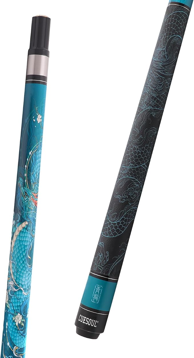 CUESOUL 19oz Pool Cue with Black case,13mm Tip,58inches Mythological Symbols Pattern 4 Styles