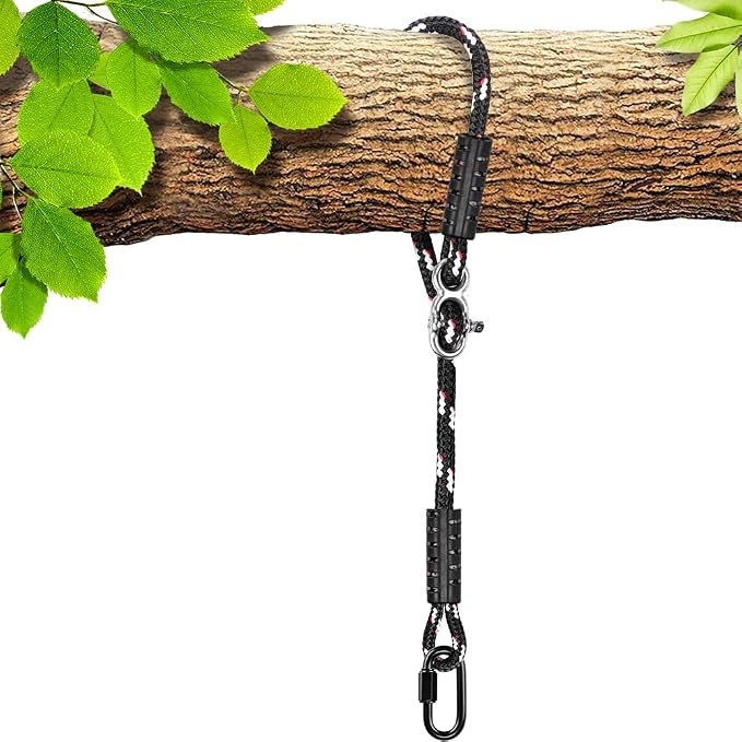SELEWARE Tree Swing Rope Hammock Tree Straps Hanging Kit, Adjustable Rope Fast & Easy to Hang Hammock Chair Swing for Indoor Outdoor Tree Branch Camping Playground Accessories (Black, 3ft, 1 Pack)