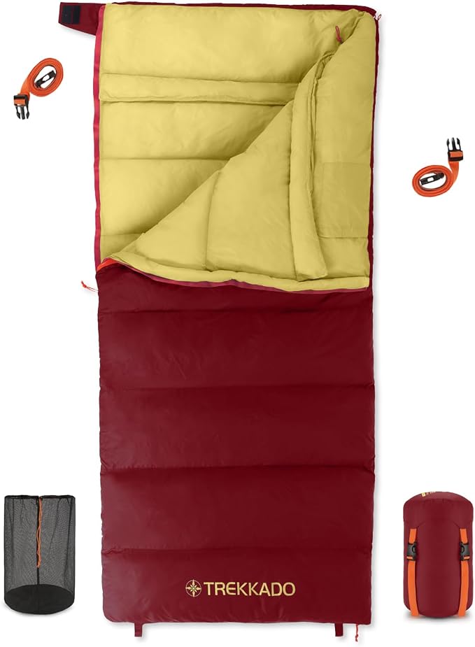DuraHike Lightweight Camping Sleeping Bag for Adults — Roomy Rectangular Comfort, Secure Pad Attachment, Compact & Packable, 10°C / 50°F Comfort