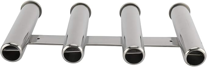 YaeMarine Fishing Rod Holder 316 Stainless Steel Fishing Rod Rack 3Tube/4Tube/5Tube/6Tube Mirror Finish for Marine Boat Yacht Camper