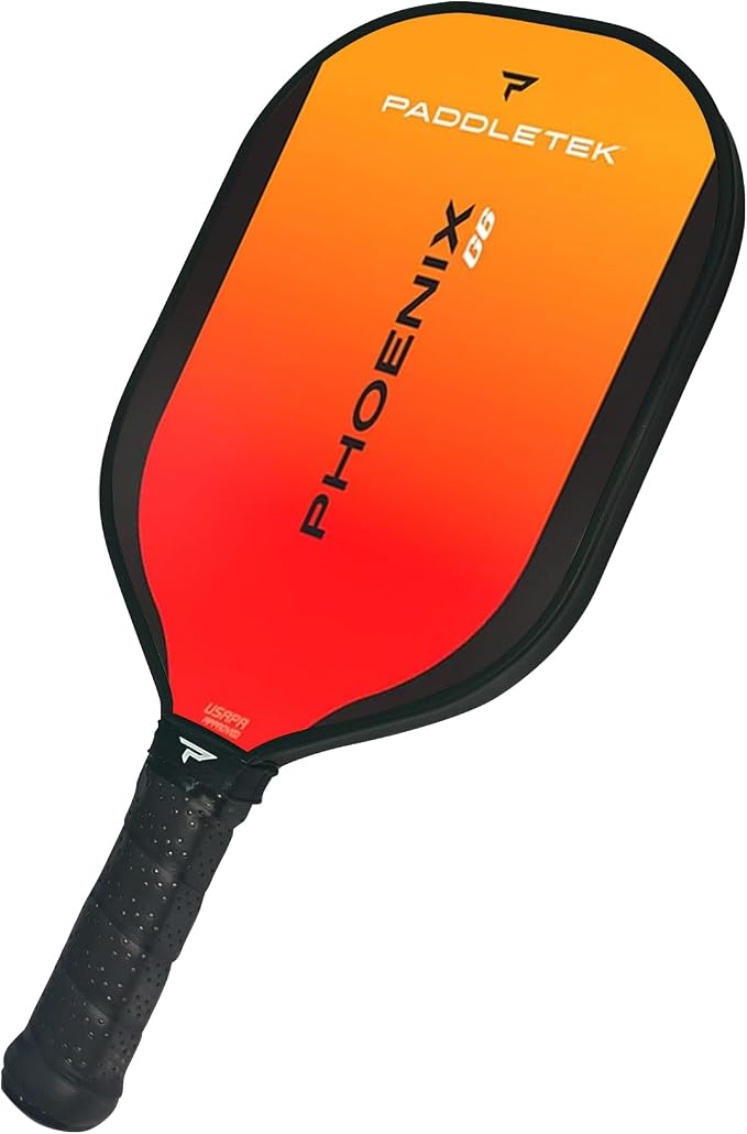 Paddletek Phoenix G6 Pickleball Paddle | Professional Pickleball Paddles with Honeycomb Core, Polycarbonate Surface, Graphite PolyCore & High Tack Performance Grip | USAPA Approved