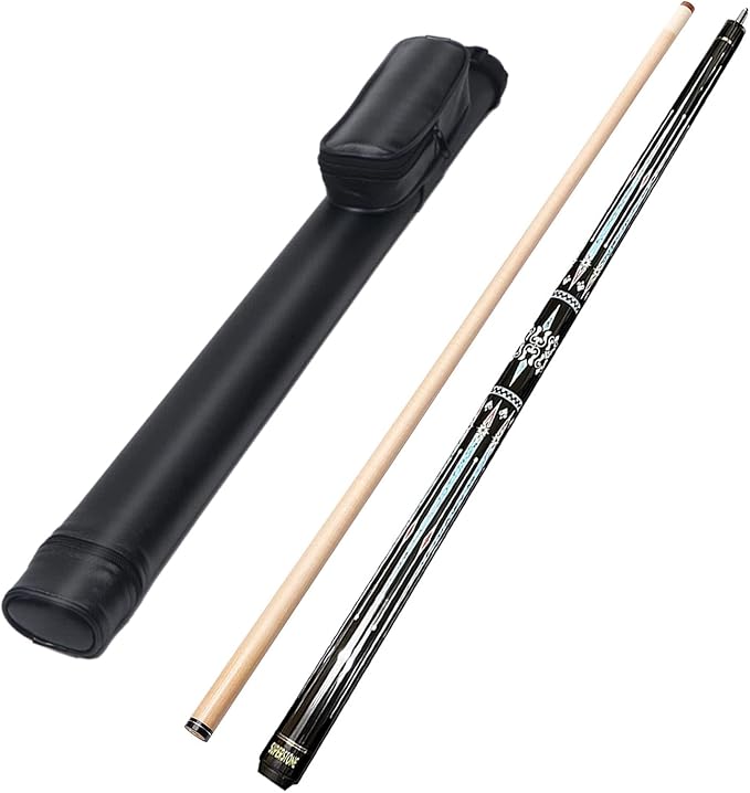 SUPERDIAMOND Pool Cue Stick Set Billiard Cue Sticks with Hard Case, 2-Pieces 58" Pool Table Sticks, 12.5 mm Tip Pool Queue,Pool Stick Set for Home Recreation, Billiards Clubs, Training