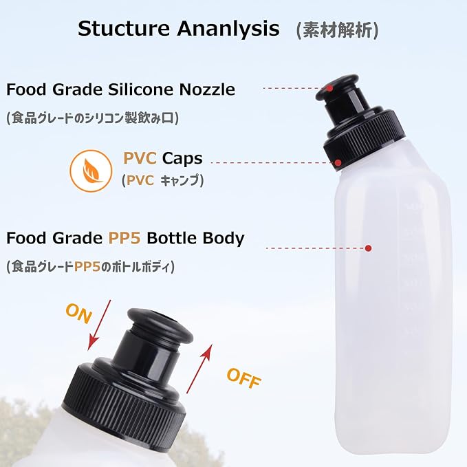 Azarxis Running Water Bottles Flask BPA Free Leakproof Hydration Vest Packs Waist Belt Replacement for Triathlon Marathon Hiking Cycling Climbing Runner