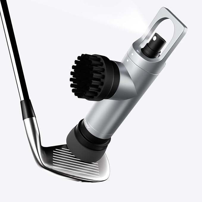 Golf Club Brush Cleaner with Water Spray Bottle and Sponge - Clean Golf Clubs Golf Balls Shoes All at Once - Heavy Duty - Golf Cleaning Device - Golf Accessories- USA Company