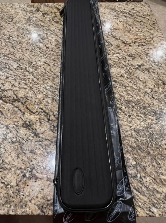 Casemaster Parallax Pro 2x2 Pool Cue Case, Holds 2 Butts and 2 Shafts, Foam-Padded Pool Stick Case, Water-Resistant 600D Oxford Fabric, Lightweight with Accessory Pocket