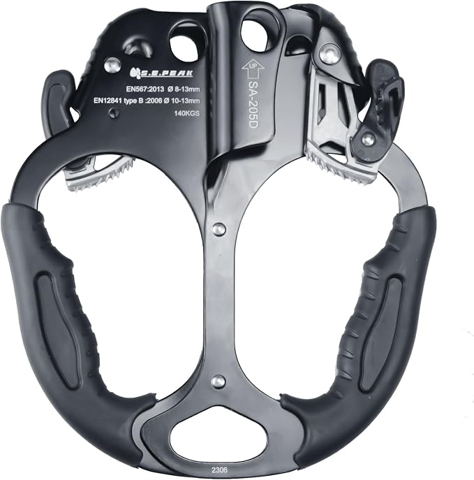 UIAA & CE Certified Climbing Rappelling Equip Hand Ascender Left Right Hand for 8-13mm Rope 4kN