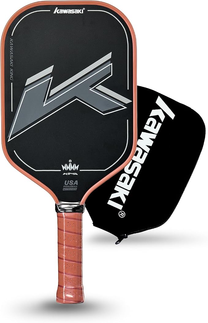 Pickleball Paddle, Kawasaki T700 Carbon Fiber (CFS)-USAPA Approved King Series Pickleball Racket 16mm for Tournament Level, with Cover Case/Grip