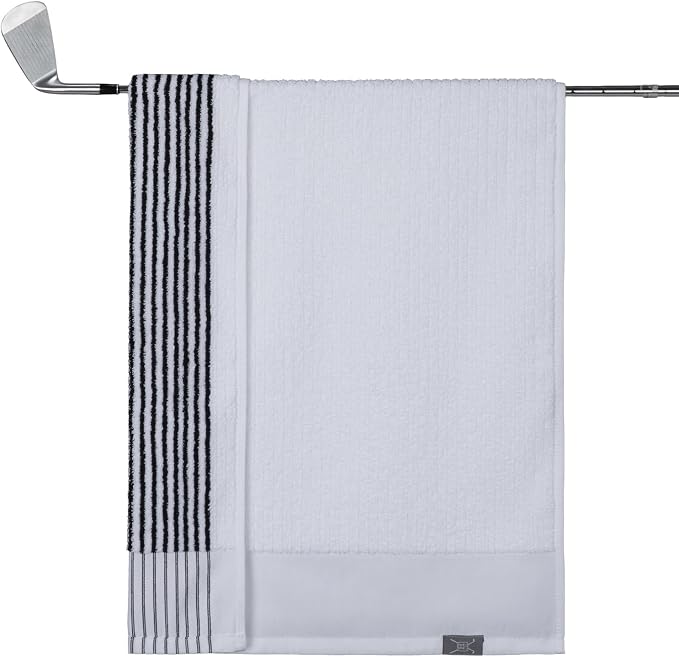 Handy Picks Caddie Golf Towel, Extra Large 44” x 22” Caddy Towel for Tour Professionals, Selected Soft Cotton, Absorbent with Professional Edge Finishing (White, Pack of 1)