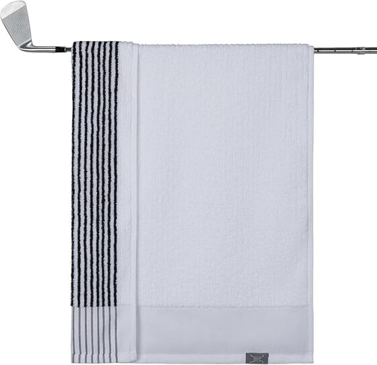 Handy Picks Caddie Golf Towel, Extra Large 44” x 22” Caddy Towel for Tour Professionals, Selected Soft Cotton, Absorbent with Professional Edge Finishing (White, Pack of 1)