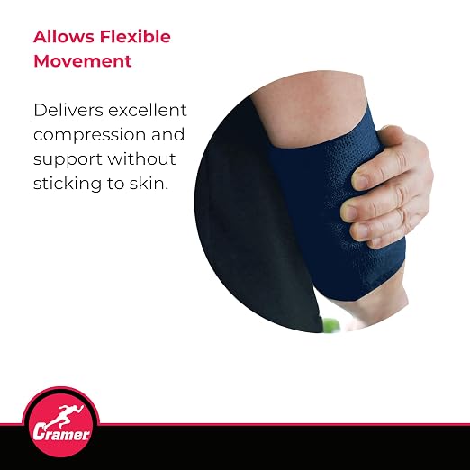 Cramer Eco-Flex Self-Stick Stretch Tape, Blue, 2" x 6 yds, Cohesive Athletic Bandage, Athletic Trainer Flexible Sports Underwrap, Easy Tear Vet Wrap for Pets, Self Adhesive Bandage Roll, 24 Rolls