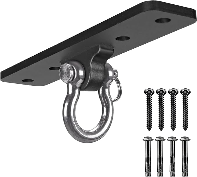 Dolibest Ceiling Mount Swing Hanger Heavy Duty Swing Set Hook for Porch Swing Hammock Chair Yoga Silk Suspension Straps Gymnastic Ring, Wall Anchor for Resistance Bands (900LB)