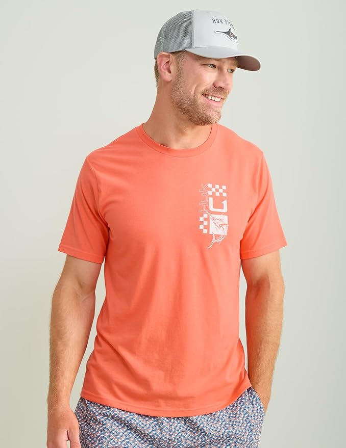 HUK Mens Performance Fishing Logo Tee, Short Sleeve T-Shirt for Men