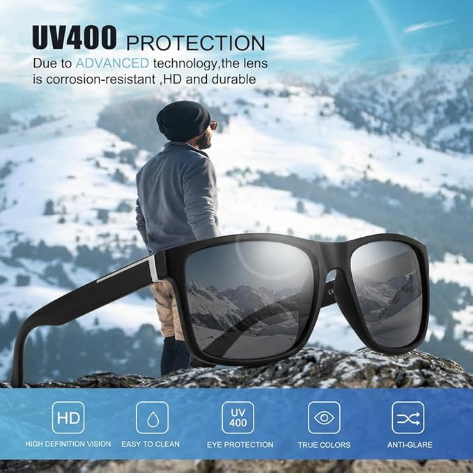 Nearsighted Sunglasses for Distance Men,Polarized Near Sighted See Far Vision Driving Eyeglasses UV Protection
