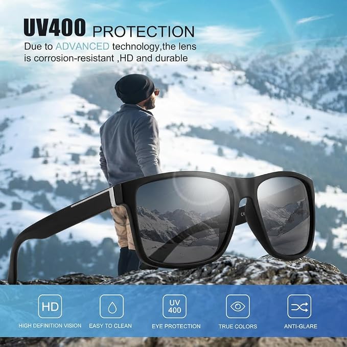 Nearsighted Sunglasses for Distance Men,Polarized Near Sighted See Far Vision Driving Eyeglasses UV Protection