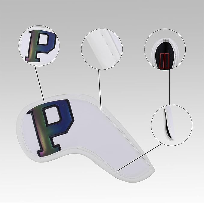 Scott Edward Golf Club Head Covers for Iron, 10 Pcs Leather Waterproof Material, Gradient Numbers Perfect for Mizuno Callaway, Ping, Taylormade, Cobra, Etc.