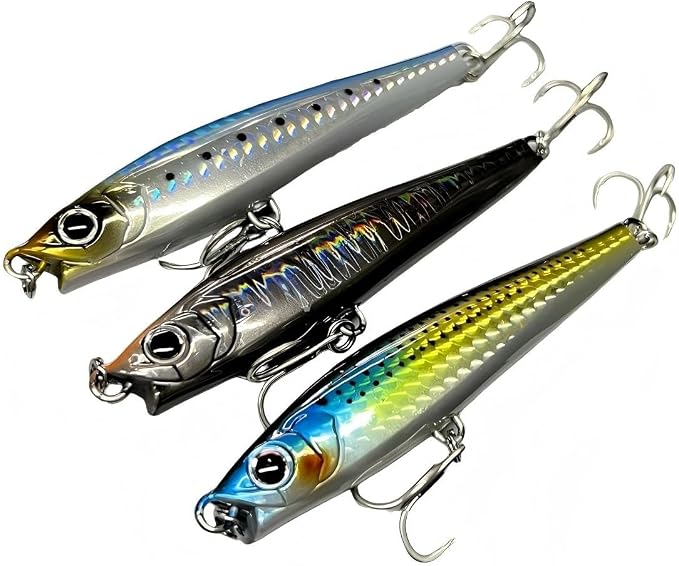 Ocean Fishing Minnow Lures 3pcs | High-Index Plastic Jerkbait Swimbaits for Bass & Trout
