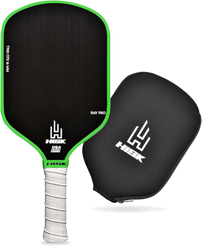 RAV PRO Pickleball Paddle - Ultimate HIGH END 16mm Japanese Toray T700 Raw Carbon Fiber CFS w/Excellent GRIT Roughness Texture, Aero Dynamic Curve, USAPA Approved, Non Slip Grip