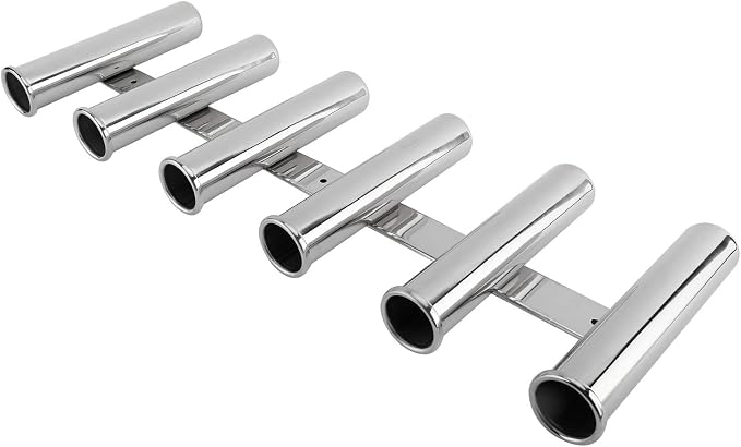 YaeMarine Fishing Rod Holder 316 Stainless Steel Fishing Rod Rack 3Tube/4Tube/5Tube/6Tube Mirror Finish for Marine Boat Yacht Camper